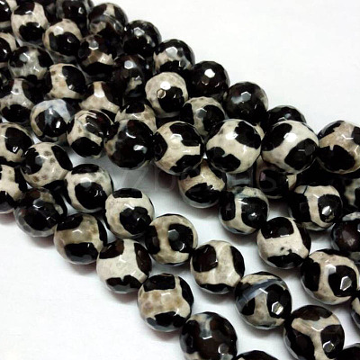 Tibetan Style Turtle Back Pattern dZi Beads G-H1454-1A-1
