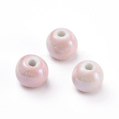 Glazed Porcelain Beads PORC-D001-14mm-08-1