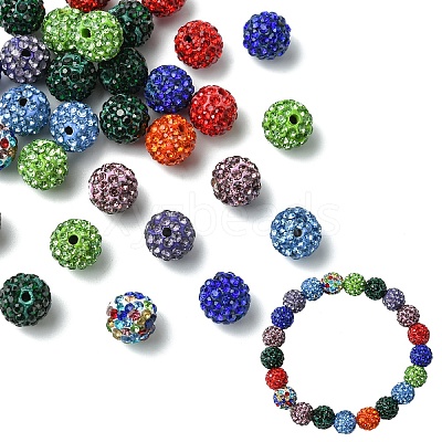 30Pcs Pave Disco Ball Beads RB-YW0001-14Q-1
