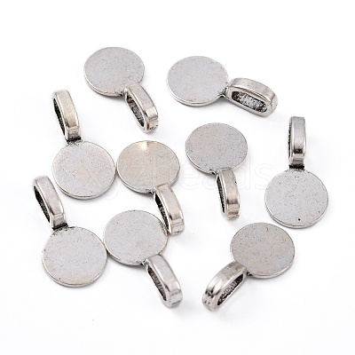 Tibetan Style Alloy Glue On Flat Pad Pendant Bails TIBEP-1124-AS-FF-1