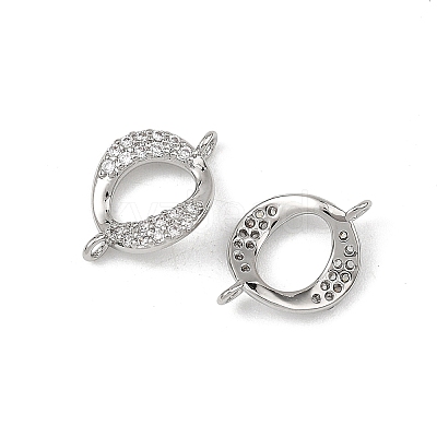 SHEGRACE Brass Micro Pave Clear Cubic Zirconia Connector Charms XGRQ3P221-601P-1