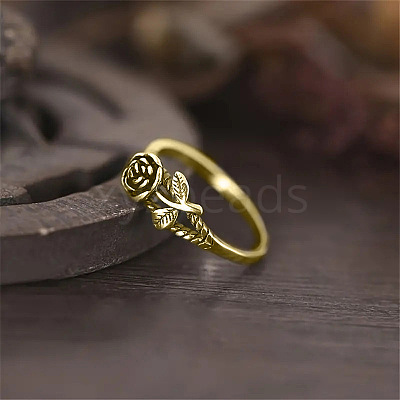 Alloy Rose Finger Rings WG6B24B-02-1