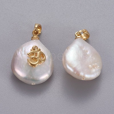 Natural Cultured Freshwater Pearl Pendants KK-L187-04B-1