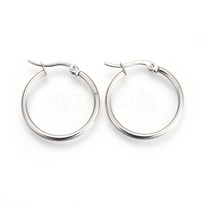 Tarnish Resistant 201 Stainless Steel Hoop Earrings EJEW-A052-19B-P-1
