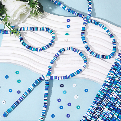 15Strands Handmade Polymer Clay Beads Strands CLAY-PA0001-07C-1