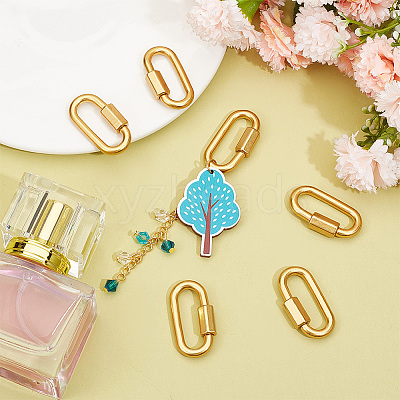8Pcs Alloy Screw Carabiner Lock Charms FIND-UN0003-31G-1