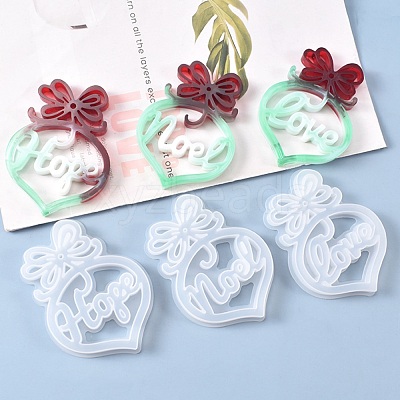 Christmas DIY Heart with Word Noel Silicone Molds DIY-L021-64-1