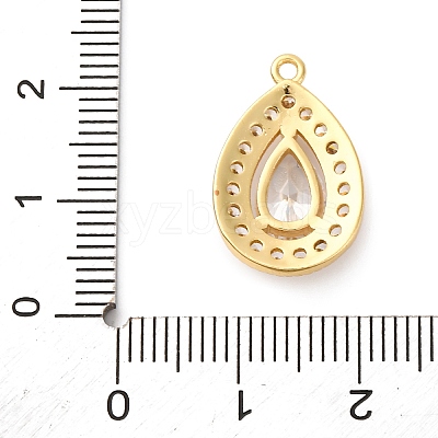 Brass Micro Pave Cubic Zirconia Pendants KK-F895-11G-1