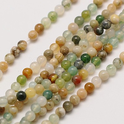 Natural Indian Agate Bead Strands G-A130-3mm-K12-1