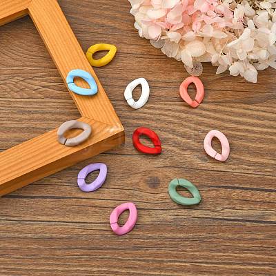 Opaque Spray Painted Acrylic Linking Rings OACR-S036-001A-I-2-1