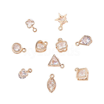 Alloy Cubic Zirconia Charms ZIRC-CJ0001-02LG-1