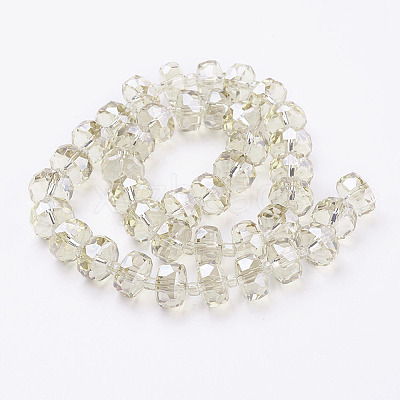Electroplate Glass Beads Strands EGLA-J145-PL10mm-B08-1