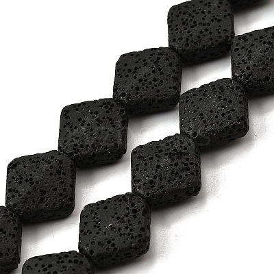 Dyed Natural Lava Rock Beads Strands G-A264-A03-01B-1