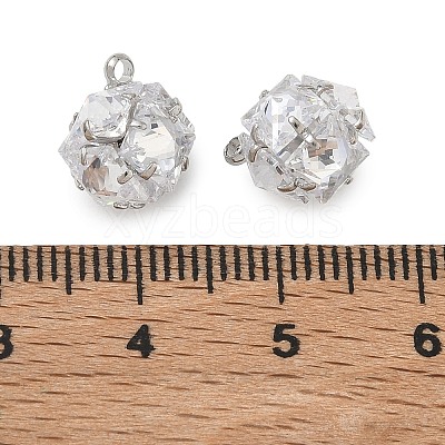 Brass Pave Clear Cubic Zirconia Charms CU-CBAD360-08P-04-1