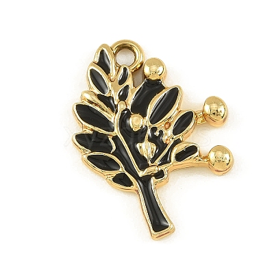 Blended Coffee Alloy Enamel Pendants ENAM-B038-01G-05-1