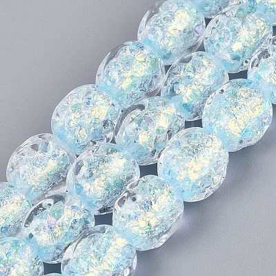 Handmade Foil Glass Beads Strands FOIL-Q002-05H-1
