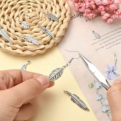 100Pcs 10 Styles Tibetan Style Alloy Pendants TIBEP-CJ0002-99-1