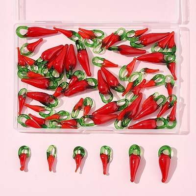 60Pcs 3 Styles Handmade Lampwork Pendants LAMP-FS0001-45-1