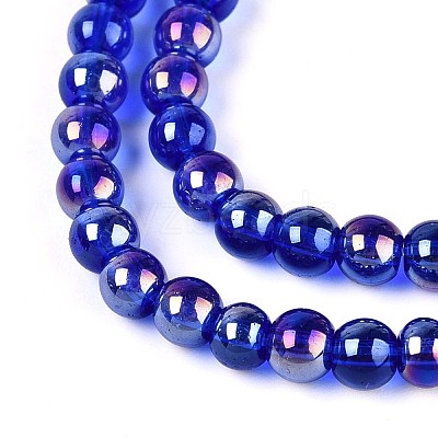 Electroplate Transparent Glass Beads Strands GLAA-T032-T4mm-AB16-1