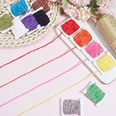 12Pcs 12 Colors Polyester Chenille Yarn Roll OCOR-SP0001-36-1