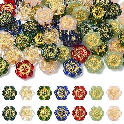 70Pcs 7 Colors Transparent Glass Beads GLAA-CJ0002-92-1