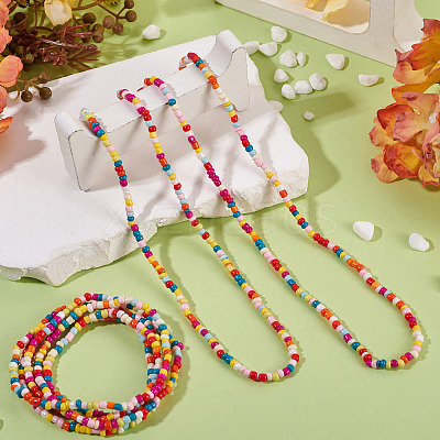 Resin Beads Bracelets BJEW-TAC0080-01F-1