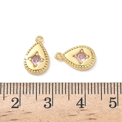 Brass Micro Pave Cubic Zirconia Charms KK-D504-20C-G-1