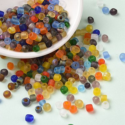 Frosted Colours 6/0 Glass Seed Beads SEED-A030-02A-1