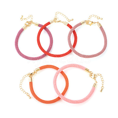 10Pcs 5 Colors 4.5MM Round Nylon Milan Cord Bracelet Making BJEW-TA0001-24D-1