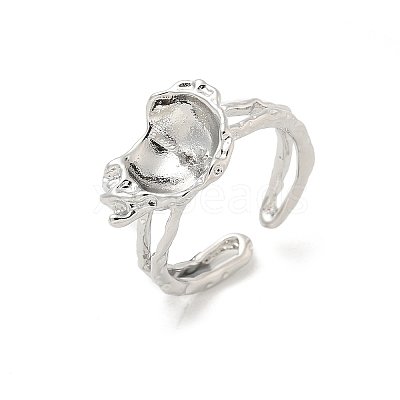 Brass Cup Peg Open Cuff Ring Settings KK-G518-10P-03-1