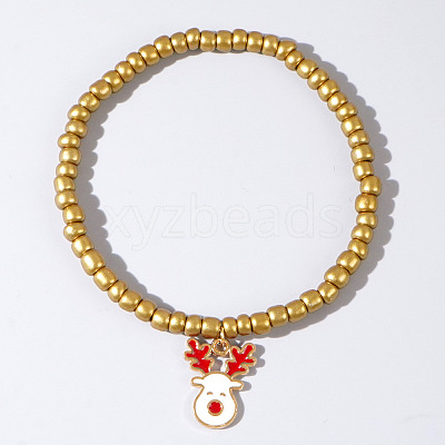 Christmas 304 Stainless Steel Enamel Charm Bracelets LB4238-5-1