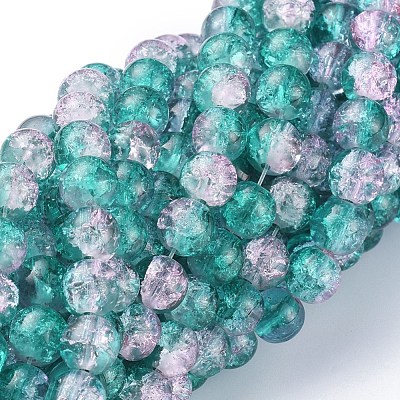 Spray Painted Crackle Glass Beads Strands CCG-Q002-4mm-06-1