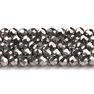 Electroplate Glass Beads Strands GLAA-H021-01B-FP12-1