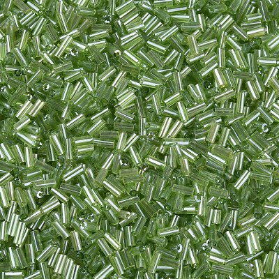 Transparent Colours Luster Glass Bugle Beads SEED-N005-001-A01-1