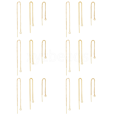 9 Pairs 3 Style Brass Stud Earring Findings KK-DC0001-38-1