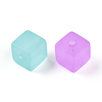 Frosted Transparent Acrylic Beads FACR-N006-03-1