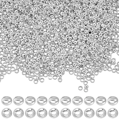2000Pcs Brass Crimp Beads KK-BBC0022-06A-S-1