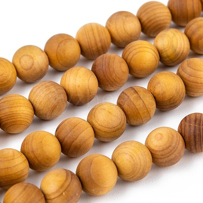 Natural Wood Beads Strand X-WOOD-F006-01-8mm-1