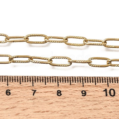 4MM 304 Stainless Steel Textured Paperclip Chain Necklaces for Man and Women SA-CBAB767-10G-1