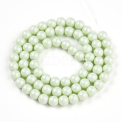 Baking Paint Pearlized Glass Pearl Bead Strands HY-N002-6mm-B02-1