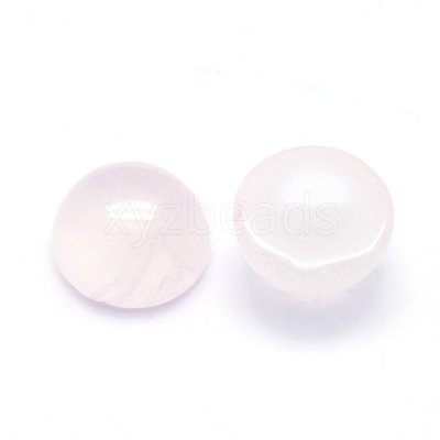 Natural Rose Quartz Cabochons X-G-P393-R20-6mm-1