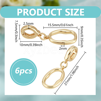6Pcs Zinc Alloy Twister Clasps FIND-FH0016-55G-1