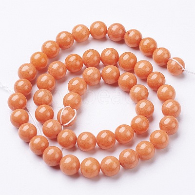 Natural Mashan Jade Round Beads Strands G-D263-8mm-XS21-1