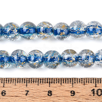 Crackle Transparent Glass Beads Strands GLAA-N030-8mm-01E-1