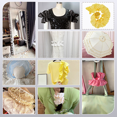 Polyester Ruffled Ribbon DIY-WH0632-77C-1