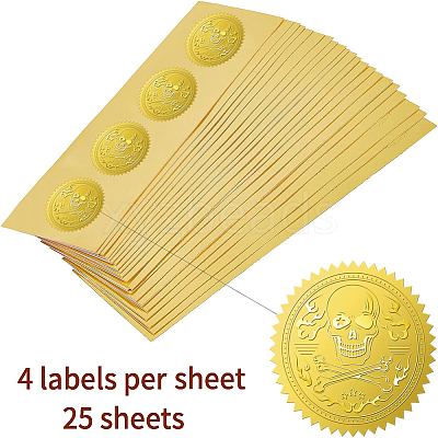 Self Adhesive Gold Foil Embossed Stickers DIY-WH0211-173-1