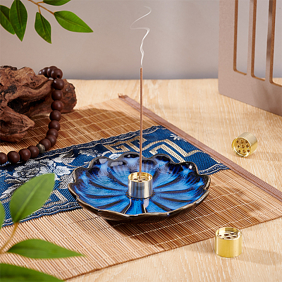 Brass Incense Burner Holder AJEW-GA0010-20B-1