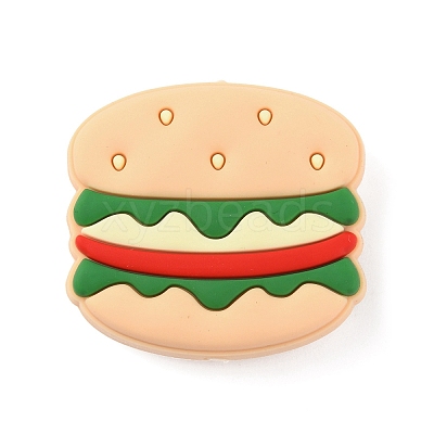 Hamburger Food Grade Eco-Friendly Silicone Beads SIL-WH0012-034B-1