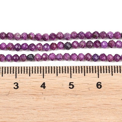 Heated Natural Sugilite Beads Strands G-B193-B01-3mm-1