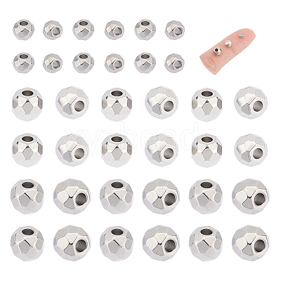 36Pcs 3 Style 201 Stainless Steel Beads STAS-UN0045-50-1